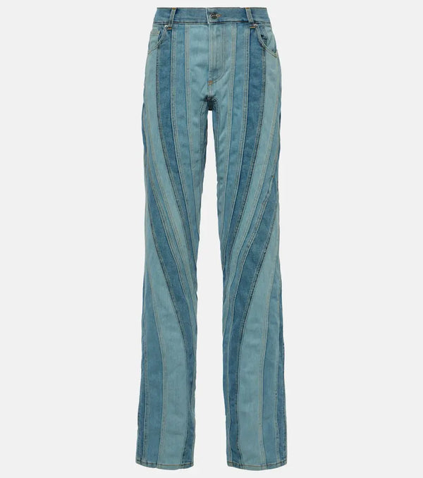 Mugler Patchwork straight jeans