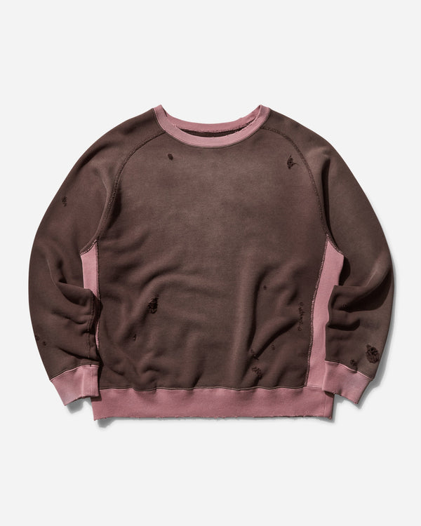 Needles Men s 2-Tone Crewneck Sweatshirt Brown