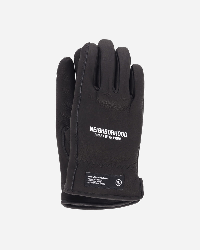 Neighborhood Leather Boa Gloves Black