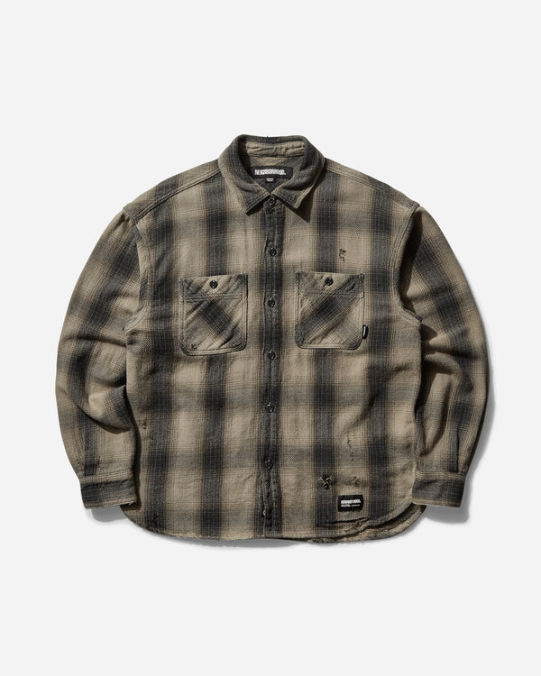 Neighborhood Men s Savage Block Hombre Check Shirt Greige