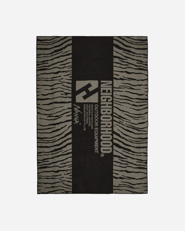 Neighborhood NANGA Tiger Pattern Wool Blanket Grey