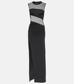 Nensi Dojaka Mesh and jersey maxi dress