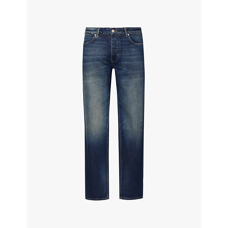 Neuw Ray brand-patch straight-leg regular-fit stretch-denim jeans