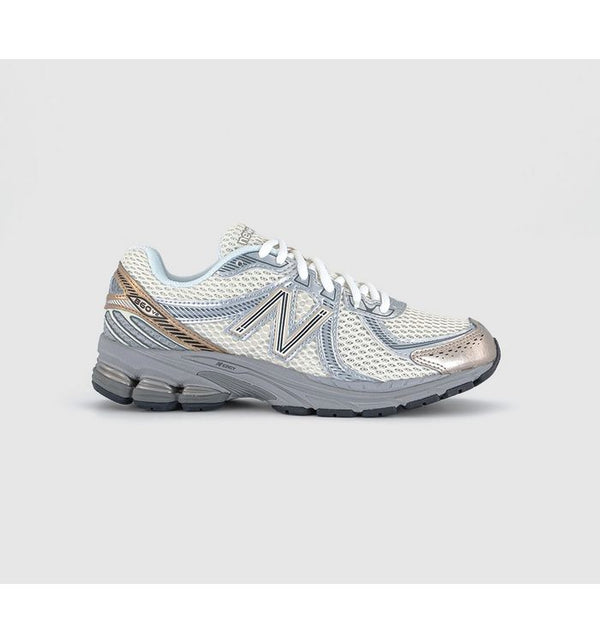 New Balance 860v2 Trainers White Silver Gold