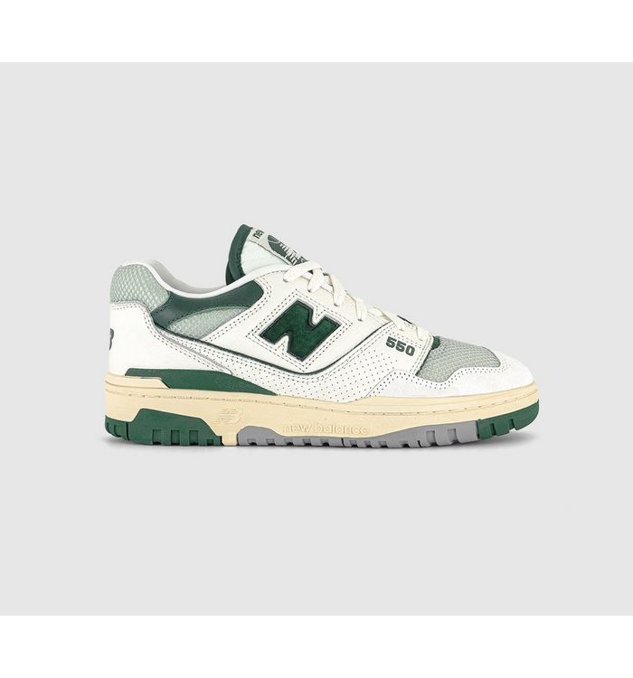 New Balance BB550 Trainers White Green Mesh