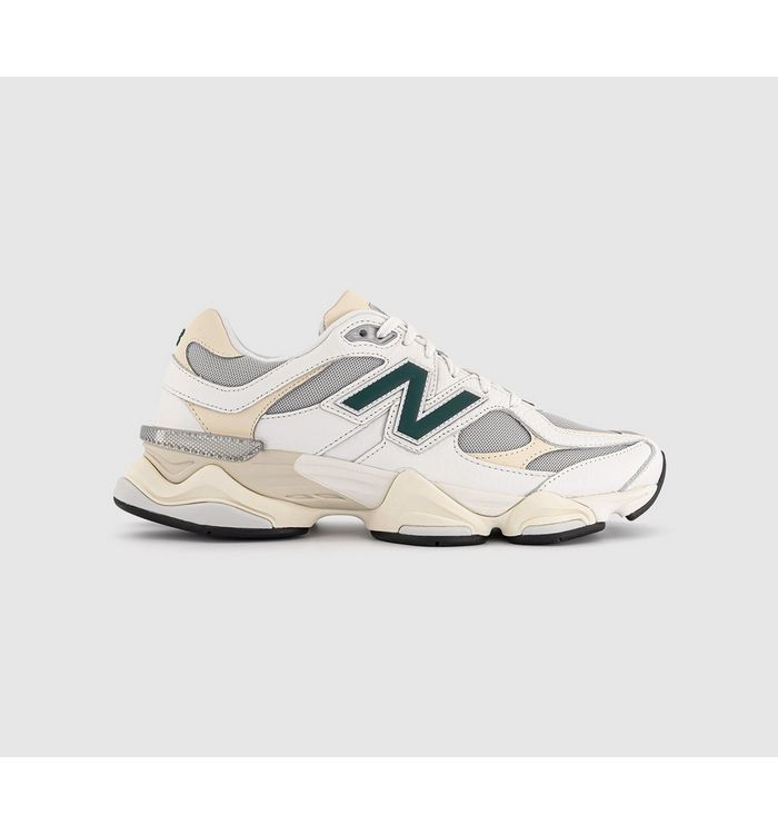 New Balance Mens 9060 Trainers Sea Salt Marsh Green In White/Green