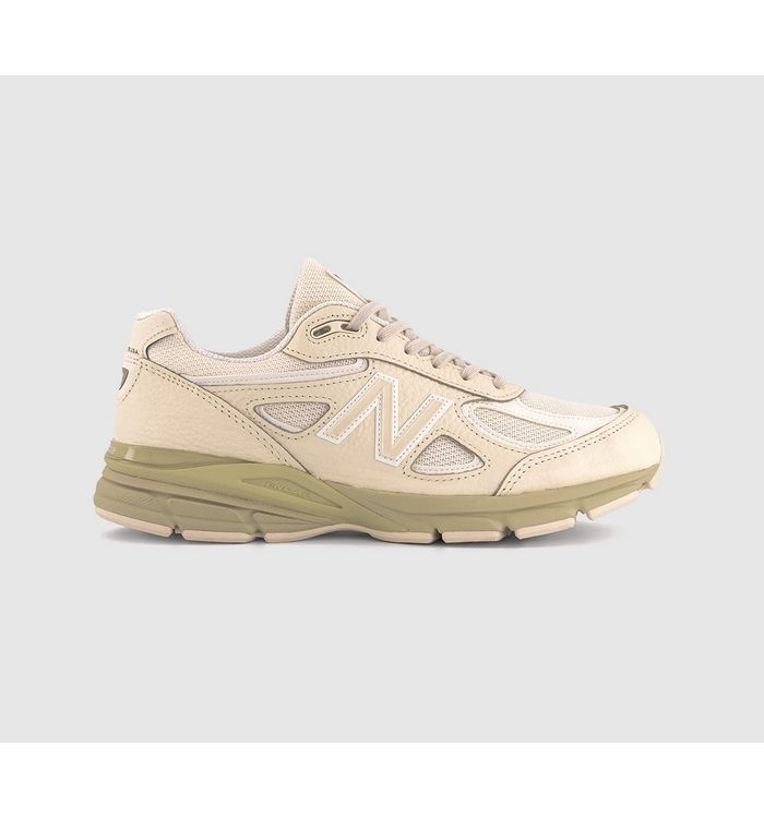 New Balance Mens 990v4 Trainers Macadamia Nut In White