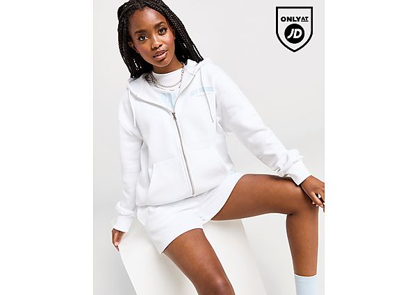 New Balance Small Logo Full Zip Hoodie White