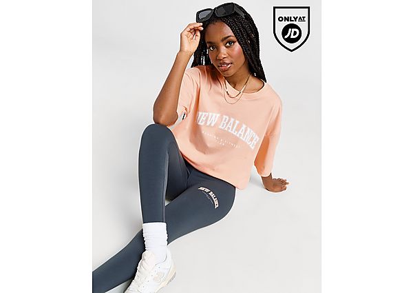 New Balance Wordmark Leggings Peach s, Peach