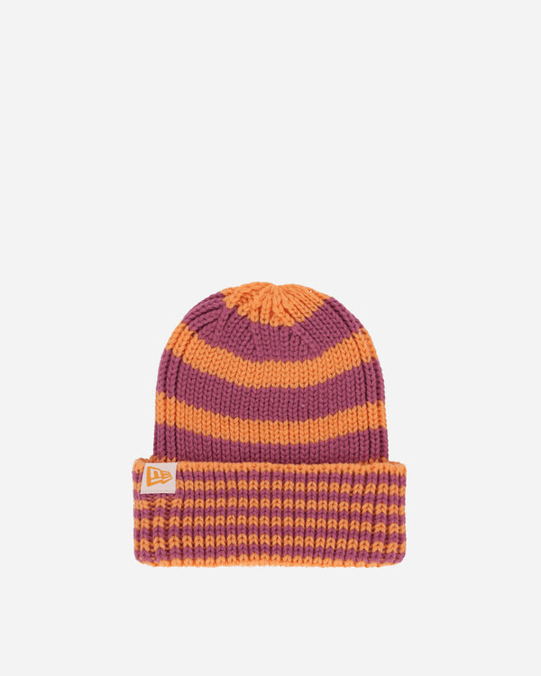 New Era Stripe Cuff Knit Beanie Orange