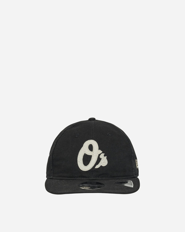 New Era Baltimore Orioles Canvas Felt Logo Retro Crown 9FIFTY Strapback Cap Black