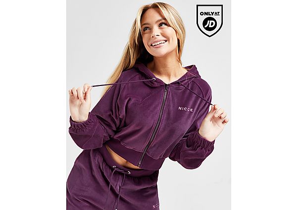 Nicce Velour Full Zip Hoodie Purple