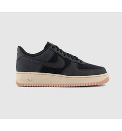 Nike Air Force 1 07 Trainers Black Nubuck Black Trim