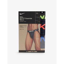 Mens Nike Branded waistband pack of three stretch-recycled polyester jock straps