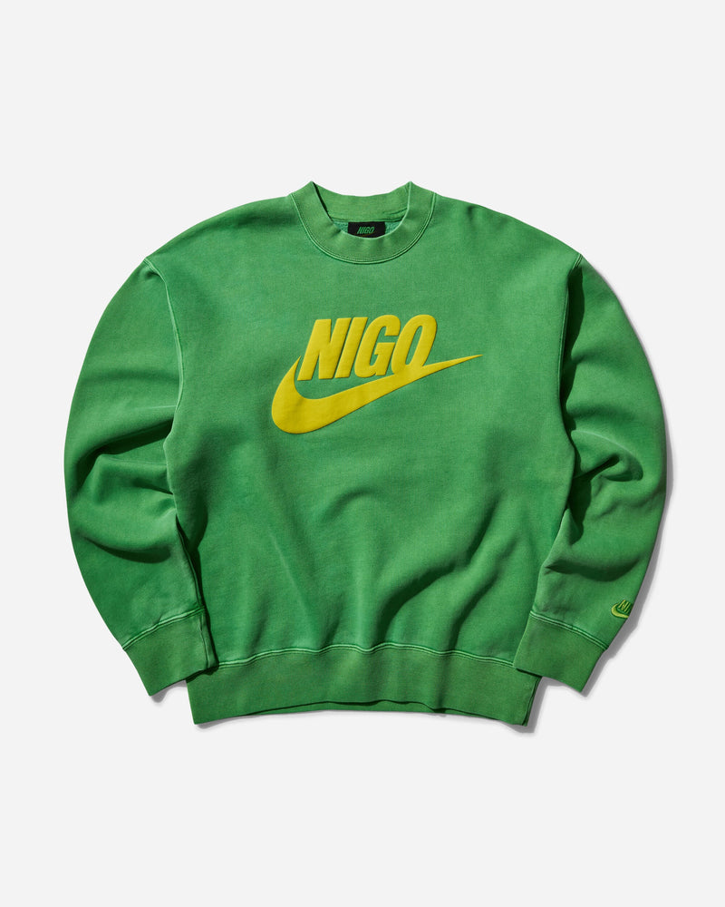 Nike Men s Nigo Fleece Crewneck Sweatshirt Lucky Green / Speed Yellow