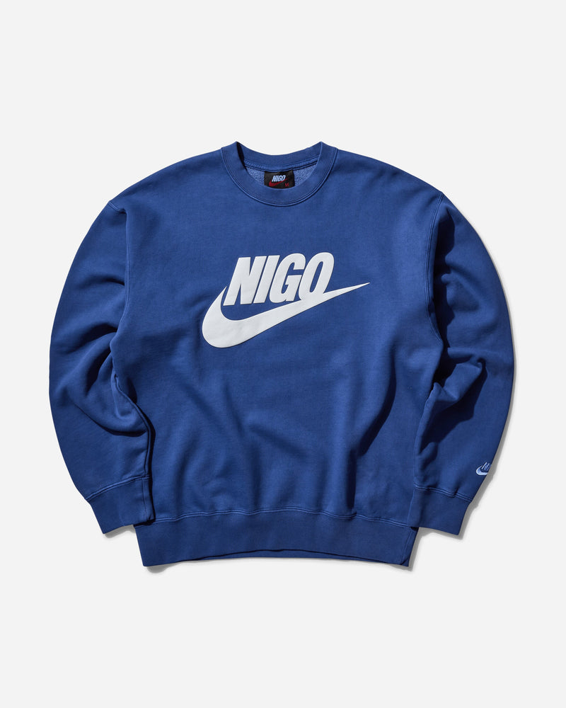 Nike Men s Nigo Fleece Crewneck Sweatshirt Blue Void / White