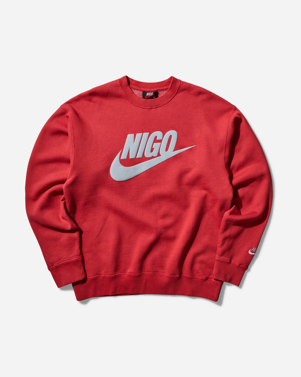 Nike Men s Nigo Fleece Crewneck Sweatshirt Gym Red / Wolf Grey