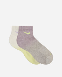 Nike Everyday Plus Cushioned Ankle Socks Yellow / Purple / Cream