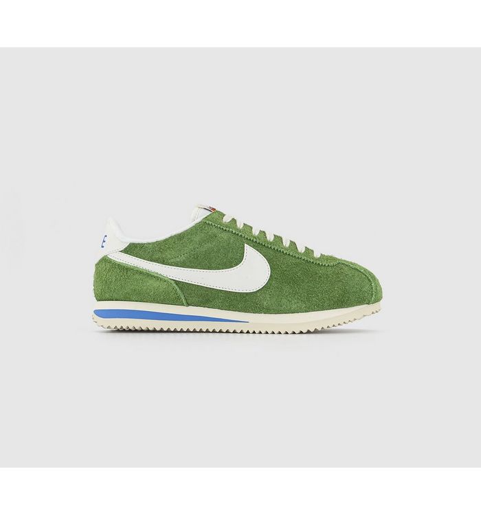 Nike Cortez Trainers Chlorophyll Sail Light Photo Blue Coconut Milk Tea Mixed Material In Green/White/Blue