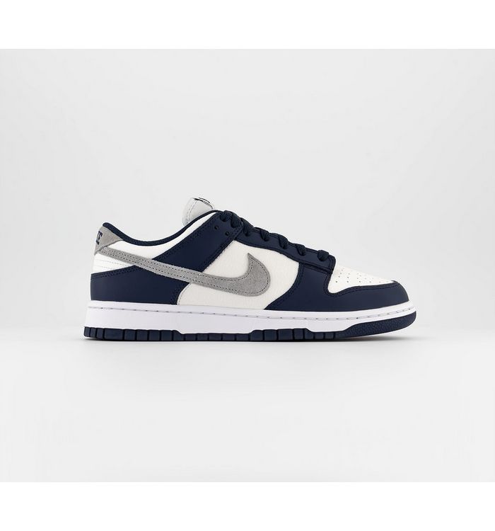 Nike Dunk Low Trainers Midnight Navy Lt Smoke Grey Summit White In Blue