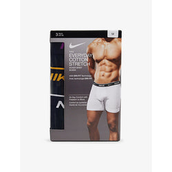 Mens Nike Everyday pack of three stretch-cotton boxer briefs