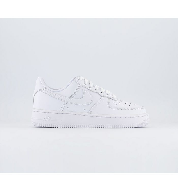 Nike Kids Air Force 1 07 Trainers White White White Leather