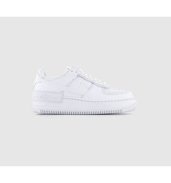 Nike Kids Air Force 1 Shadow Trainers White Mono Leather