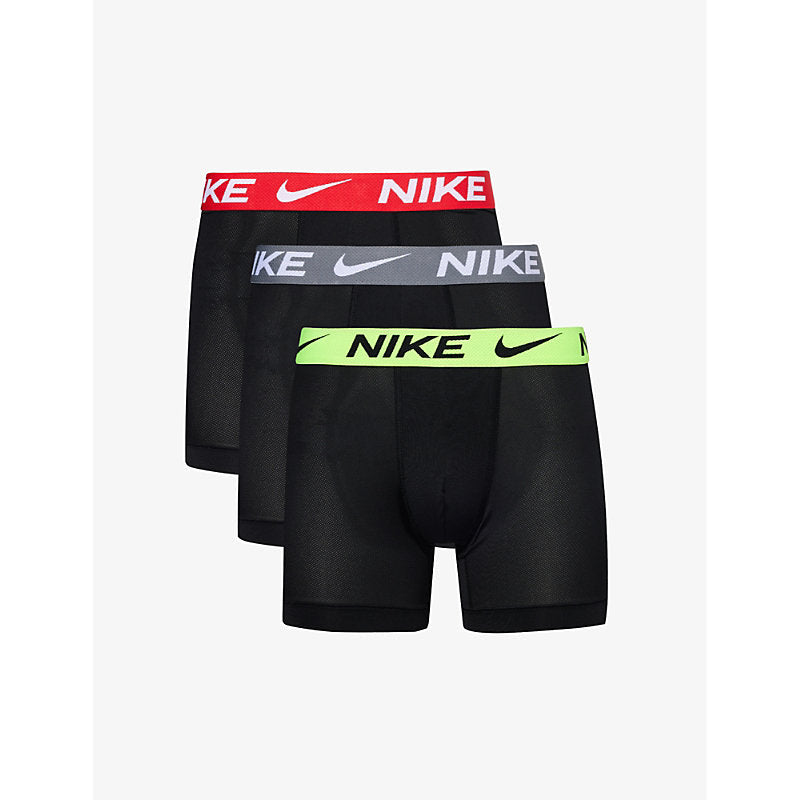 Nike Logo-waistband pack of three recycled polyester-blend boxer briefs | LYBSTORE