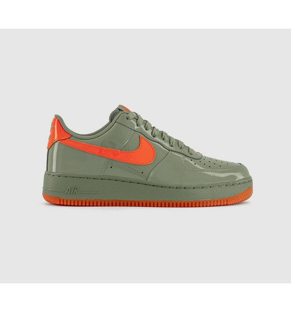 Nike Mens Air Force 1 '07 Prm Oil Green Safety Orangeplatinum Tint