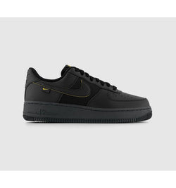 Nike Mens Air Force 1 07 Trainers Black Universal Gold Dark Smoke Grey