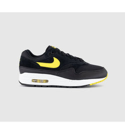 Nike Mens Air Max 1 Trainers Black Opti Yellow Summit White In Brown