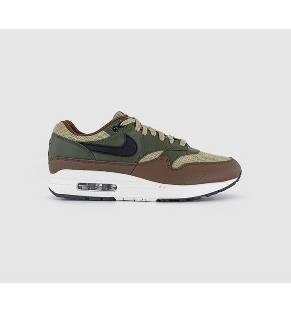 Nike Mens Air Max 1 Trainers Neutral Olive Black Cargo Khaki In Green