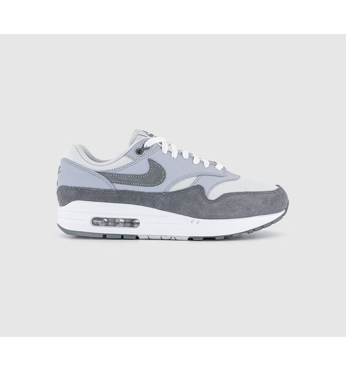 Nike Mens Air Max 1 Trainers Photon Dust Smoke Grey Wolf Grey White