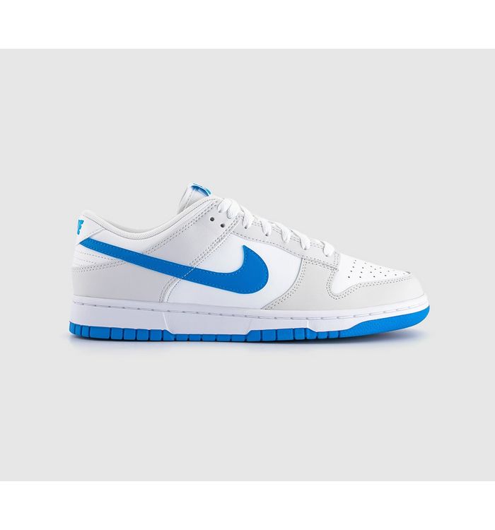 Nike Mens Dunk Low Trainers Summit White Photo Blue Platinum Tin