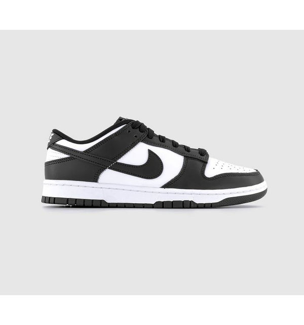 Nike Mens Dunk Low Trainers White Black White Leather