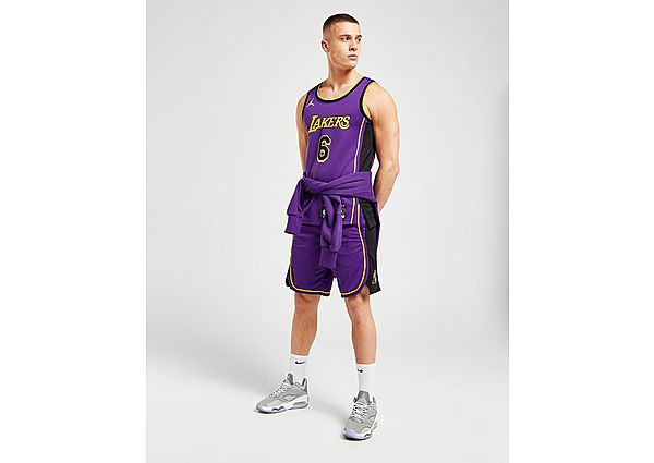 Nike NBA LA Lakers Swingman Shorts Field Purple Amarillo , Field Purple Amarillo