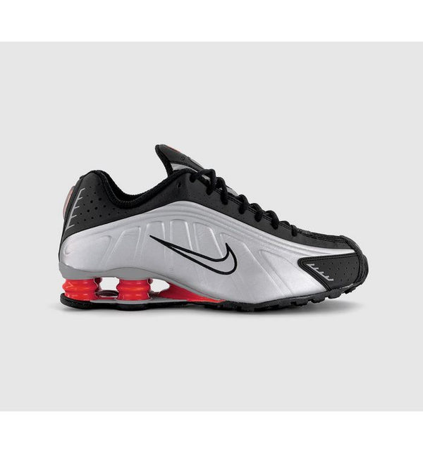 Nike Shox R4 Trainers Black Metallic Silver Max Orange In Brown