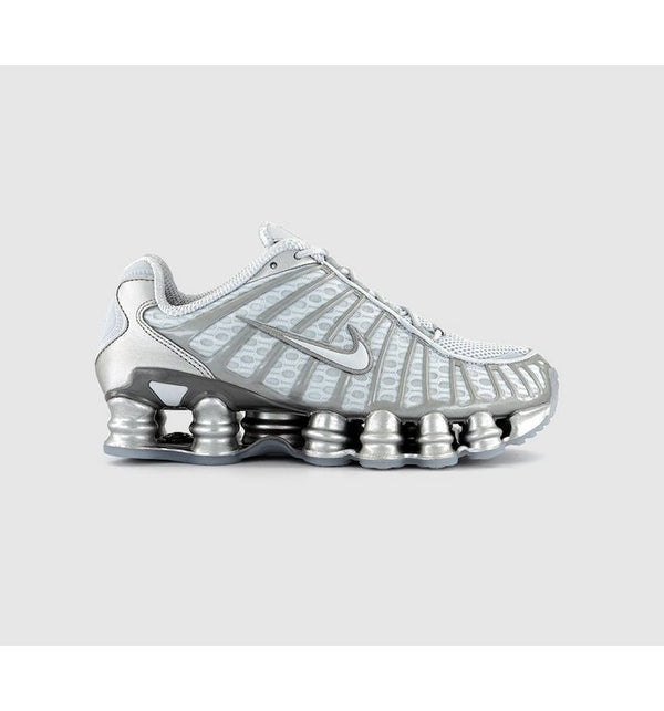 Nike Shox TL Trainers Pure Platinum Chrome F Rubber In White and Silver