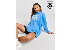 Nike Swoosh Oversized Crew Sweatshirt Blue