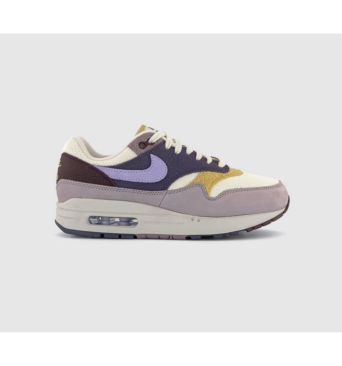 Nike Womens Air Max 1 Trainers Dark Raisin Hydrangeas Light Violet Ore In Purple