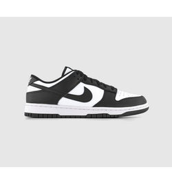 Nike Womens Dunk Low Trainers White Black White F Leather