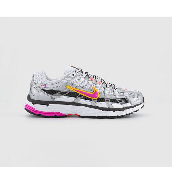 Nike Womens P-6000 Trainers White Laser Fuchsia Metalic Platinum