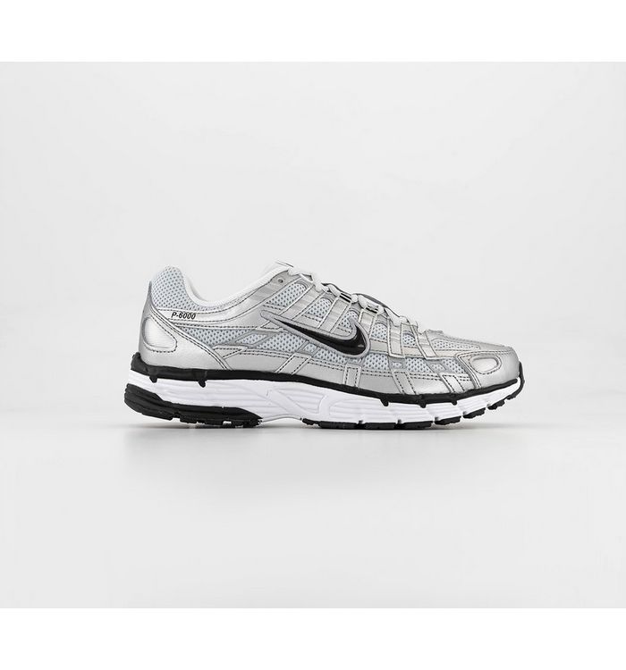 Nike Women's P-6000 Trainers White Silver Black Leather