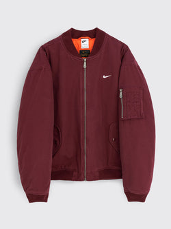 Nike Life Woven Flight Jacket Night Maroon White