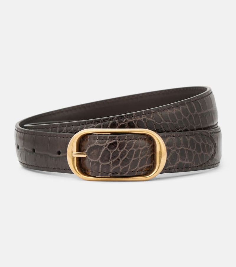 Nili Lotan Reine croc-effect patent leather belt