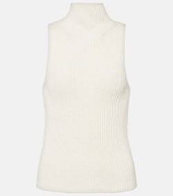 Nili Lotan Sonia ribbed-knit cotton turtleneck top | LYBSTORE