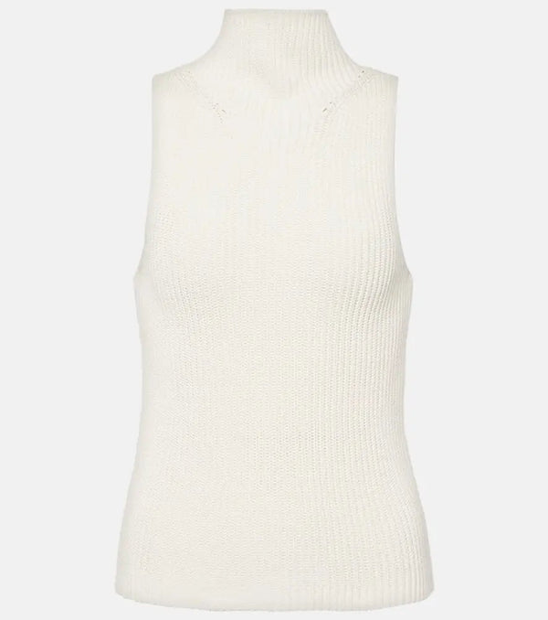 Nili Lotan Sonia ribbed-knit cotton turtleneck top | LYBSTORE