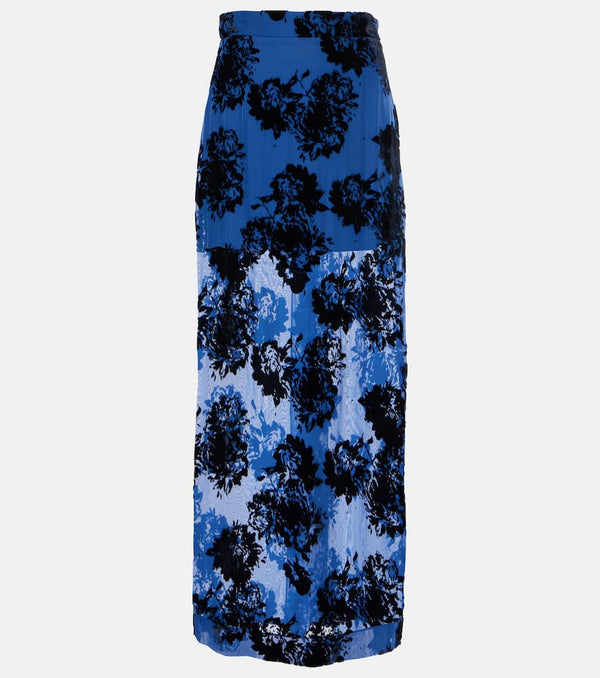 Nina Ricci Devoré velvet maxi skirt | LYBSTORE