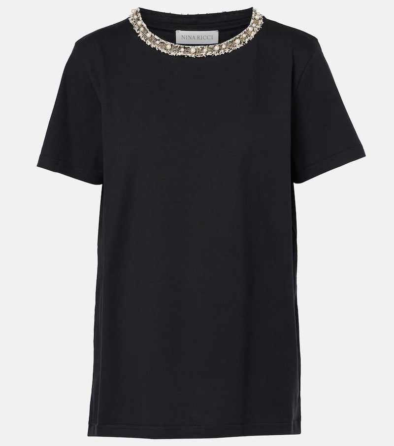 Nina Ricci Embellished cotton T-shirt