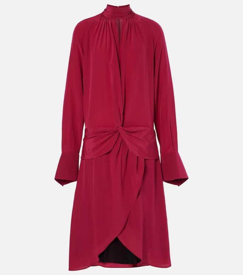 Nina Ricci Gathered silk crêpe midi dress